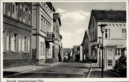 Ak Langenlonsheim an der Nahe Pfalz, Straßenpartie, Kreissparkasse