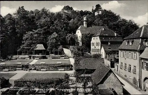 Ak Lindenfels im Odenwald, Kurgarten und Burg