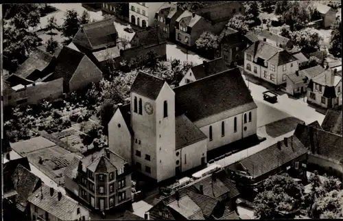 Ak Laudenbach an der Bergstraße, Luftaufnahme