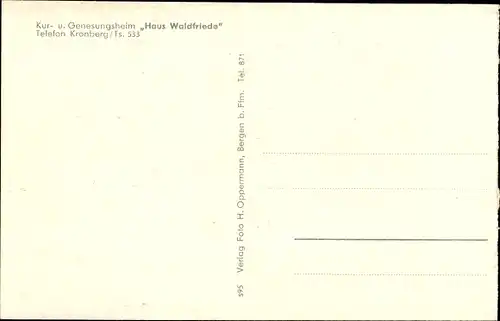 Ak Kronberg Taunus, Genesungsheim Haus Waldfriede, Speisesaal, Sitzecke