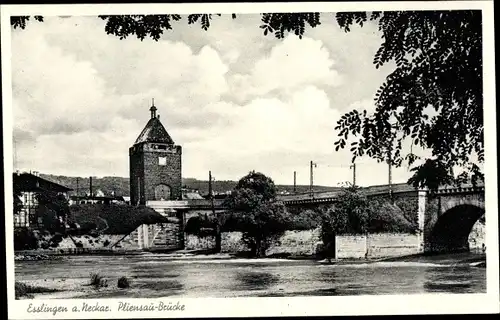 Ak Esslingen am Neckar Baden Württemberg, Pliensau Brücke