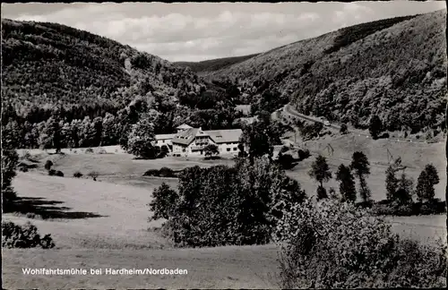 Ak Hardheim Nordbaden, Wohlfahrtsmühle, Berge, Tal, Wälder