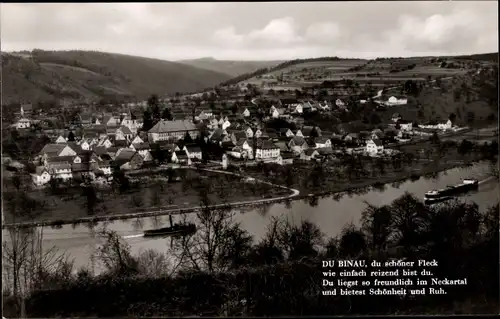 Ak Binau am Neckar, Neckartal, Neckarpartie, Gedicht