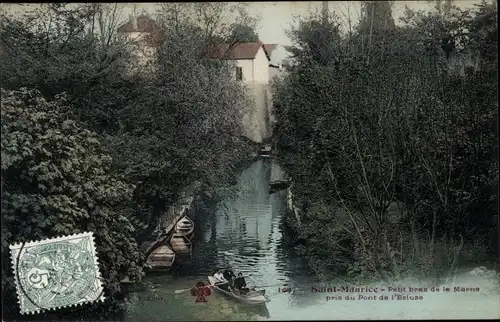 Ak Saint Maurice Val-de-Marne, Petit bras de la Marne pres du Pont de l'Ecluse