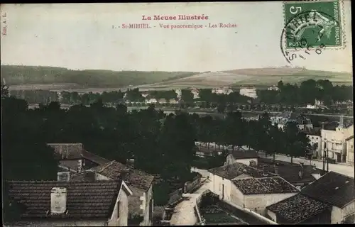 Ak Saint Mihiel Meuse, Vue panoramique, Les Roches