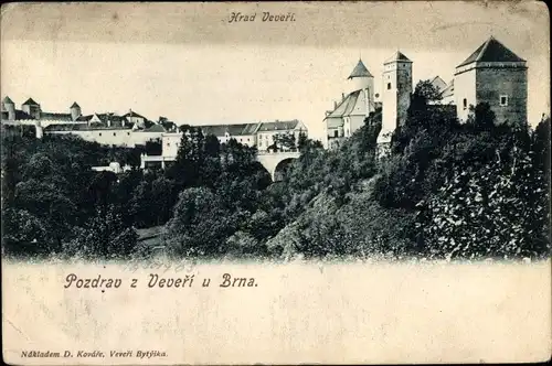 Ak Brno Brünn Südmähren, Hrad Veveri, Schloss Veveri