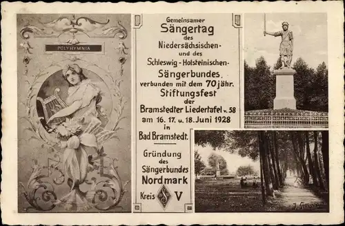 Ak Bad Bramstedt in Holstein, Sängertag, Schlesw. Holst. Sängerbund, Bramstedter Liedertafel 1928