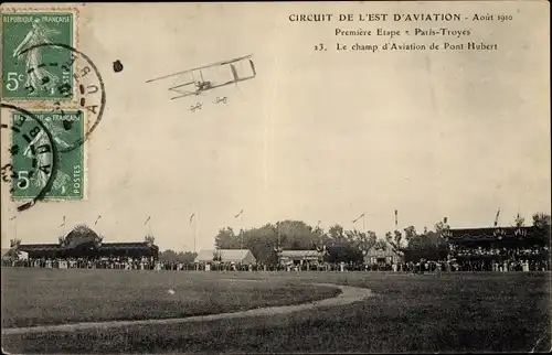 Ak Aviation, Circuit de l'Est d'Aviation 1910, Le Champ d'Aviation de Pont Hubert, Paris Troyes