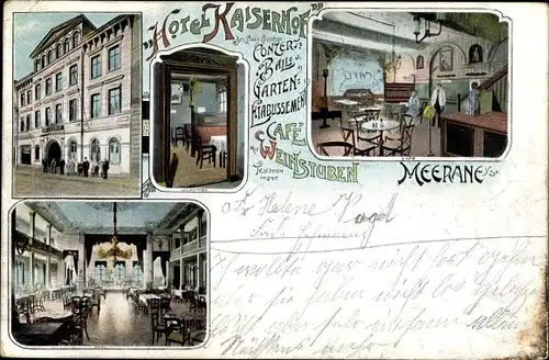 Ak Meerane in Sachsen, Hotel Kaiserhof, Innenansicht