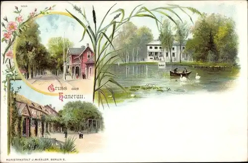 Litho Hanerau Hademarschen, Allee, Teichpartie, Park