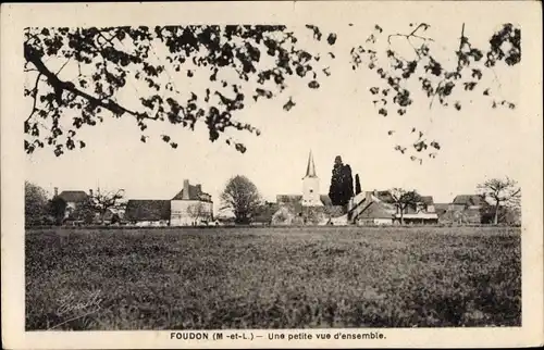 Ak Foudon Maine et Loire, Une petite vue d'ensemble