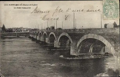 Ak Les Ponts de Cé Maine et Loire, Le Pont Dumnacus