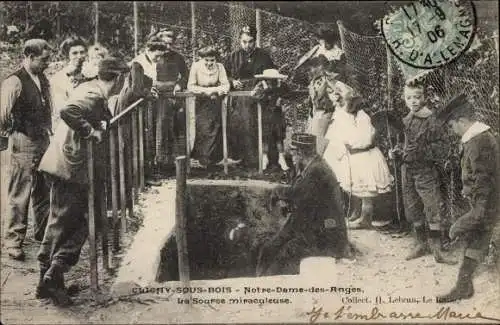 Ak Clichy sous Bois Seine Saint Denis, Notre Dame des Anges, La Source miraculeuse