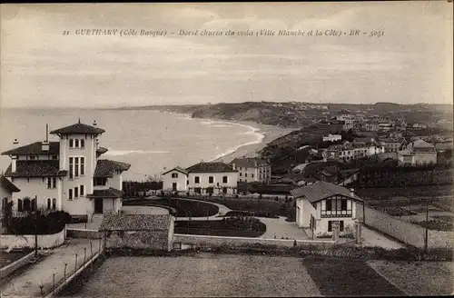 Ak Guéthary Pyrénées Atlantiques, Ville Blanche et la Cote