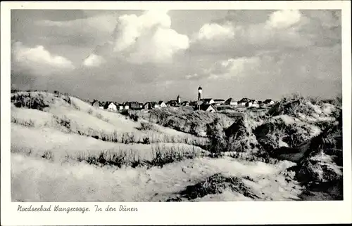 Ak Nordseebad Wangerooge in Ostfriesland, In den Dünen mit Blick zum Ort