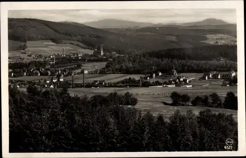 Ak Mönchswalde Obergurig in der Lausitz, Blick vom Mönchswalder Berg ins Lausitzer Bergland