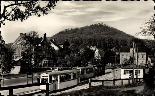 Ak Groß Biesnitz Görlitz in Sachsen, Endstation Landeskrone, Straßenbahn