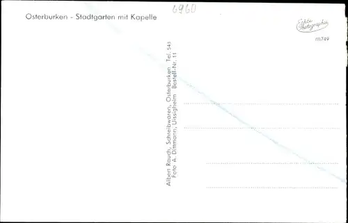 Ak Osterburken im Neckar Odenwald Kreis, Stadtgarten mit Kapelle