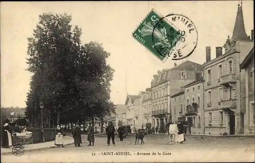 Ak Saint Mihiel Meuse, Avenue de la Gare