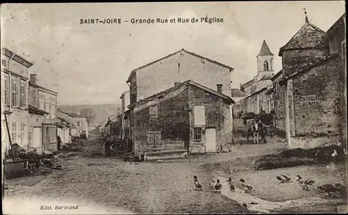 Ak Saint Joire Meuse, Grande Rue et Rue de l'Eglise