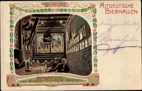 Litho Hansestadt Bremen, Bierbrauerei, Scheune