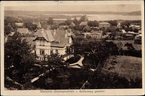 Ak Malente Gremsmühlen Ostholstein, Ortschaft vom Godenberg gesehen