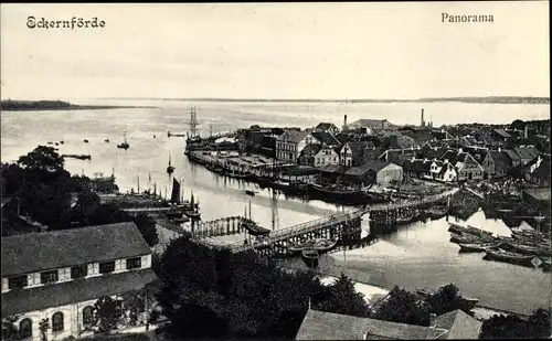 Ak Ostseebad Eckernförde, Panorama