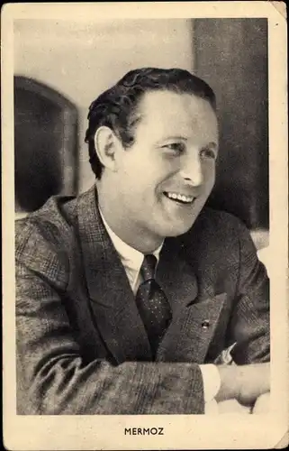 Ak Französischer Pilot Jean Mermoz, Portrait