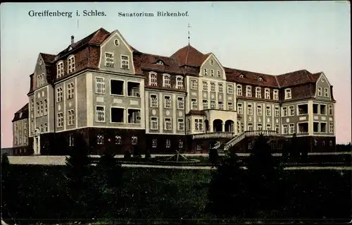 Leuchtfenster Ak Gryfów Śląski Greiffenberg Schlesien, Sanatorium Birkenhof