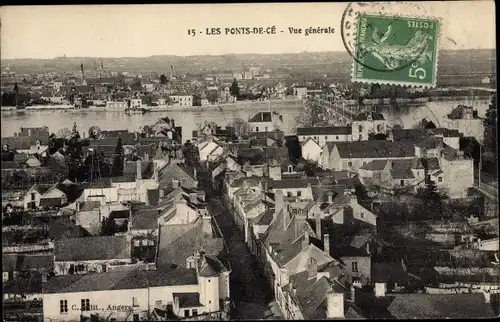 Ak Les Ponts de Cé Maine et Loire, Vue generale