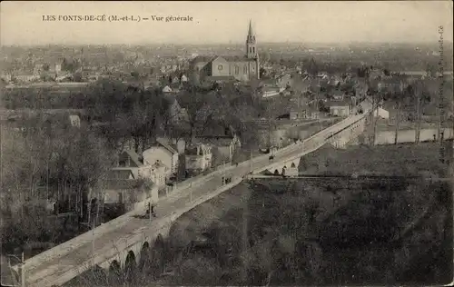 Ak Les Ponts de Cé Maine et Loire, Vue generale