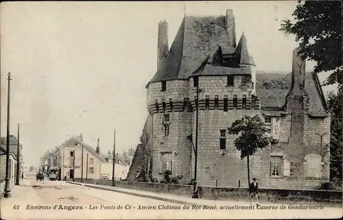 Ak Les Ponts de Cé Maine et Loire, Ancien Chateau du Roi Rene