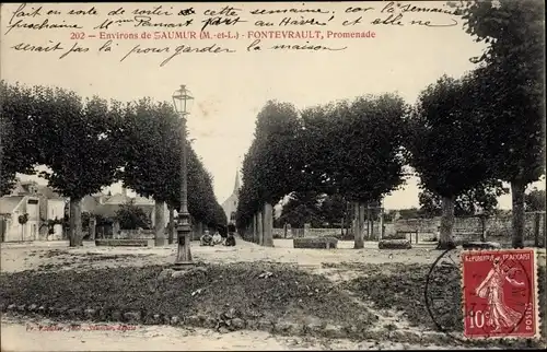 Ak Fontevrault Maine-et-Loire, Promenade