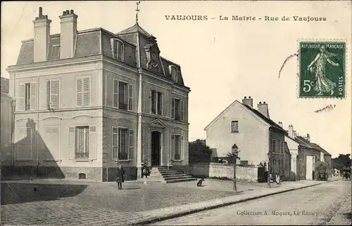 Ak Vaujours Seine Saint Denis, La Mairie, Rue de Vaujours
