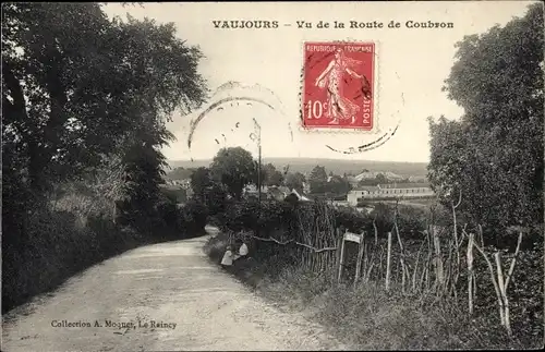 Ak Vaujours Seine Saint Denis, Vu de la Route de Coubron