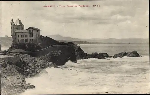Ak Biarritz Pyrénées Atlantiques, Villa Belza et Pyrenees