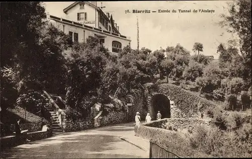 Ak Biarritz Pyrénées Atlantiques, Entree du Tunnel de l'Atalaye