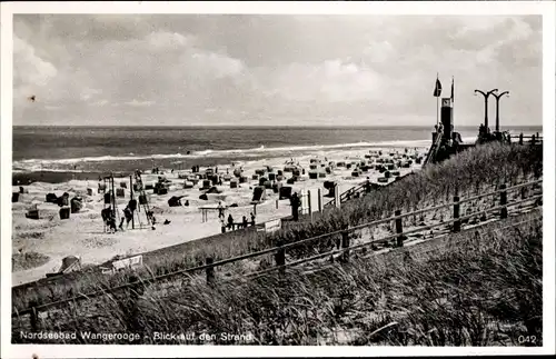 Ak Nordseebad Wangerooge in Ostfriesland, Blick auf den Strand