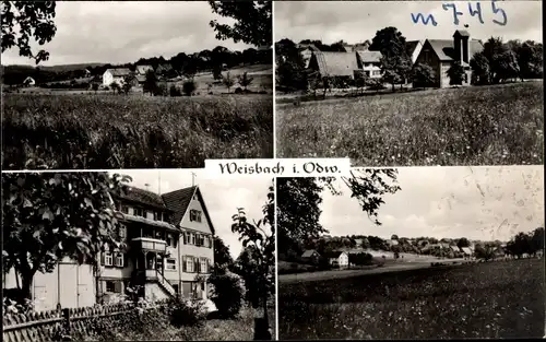 Ak Weisbach Waldbrunn im Odenwald, Teilansichten, Gebäude