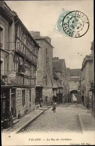 Ak Falaise Calvados, La Rue des Cordeliers