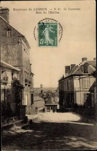 Ak Lisieux Calvados, Notre Dame de Courson, Rue de l'Eglise