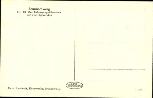 Ak Braunschweig in Niedersachsen, Eulenspiegelbrunnen auf dem Bäckerklint