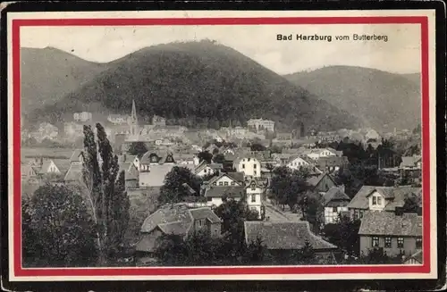 Ak Bad Harzburg am Harz, Ort vom Butterberg aus gesehen