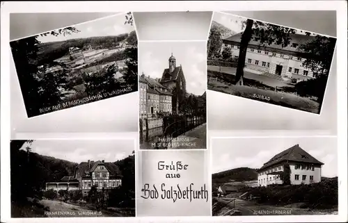 Ak Bad Salzdetfurth in Niedersachsen, Solbad, Kirche, Jugendherberge, Krankenhaus, Bergschlösschen