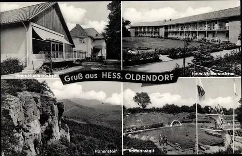Ak Hessisch Oldendorf an der Weser, Haus Niedersachsen, Hohenstein, Freibad