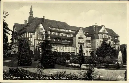 Ak Kudowa Zdrój Bad Kudowa Schlesien, Blick auf das Kurhotel Fürstenhof