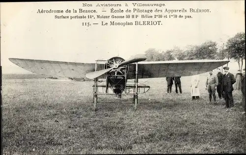 Ak Aviation, Aerodrome de la Beauce, Ecole de Pilotage des Appareils Bleriot, Monoplan