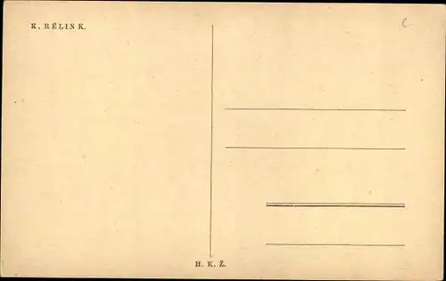Künstler Ak Relink, K., Knize Oldrich, Reiter mit Speer