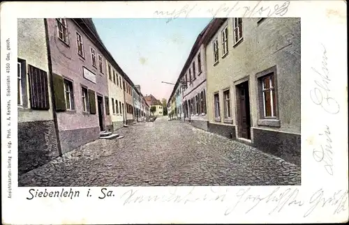 Leuchtfenster Ak Siebenlehn Großschirma in Sachsen, Straßenpartie