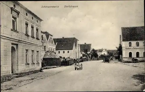 Ak Schmannewitz Dahlen in Sachsen, Dorfstraße, Gasthof